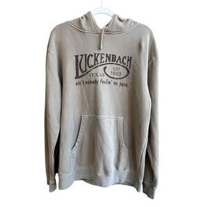Vintage Luckenbach Texas Hoodie Unisex M Gray Grunge Style Pullover Sweater